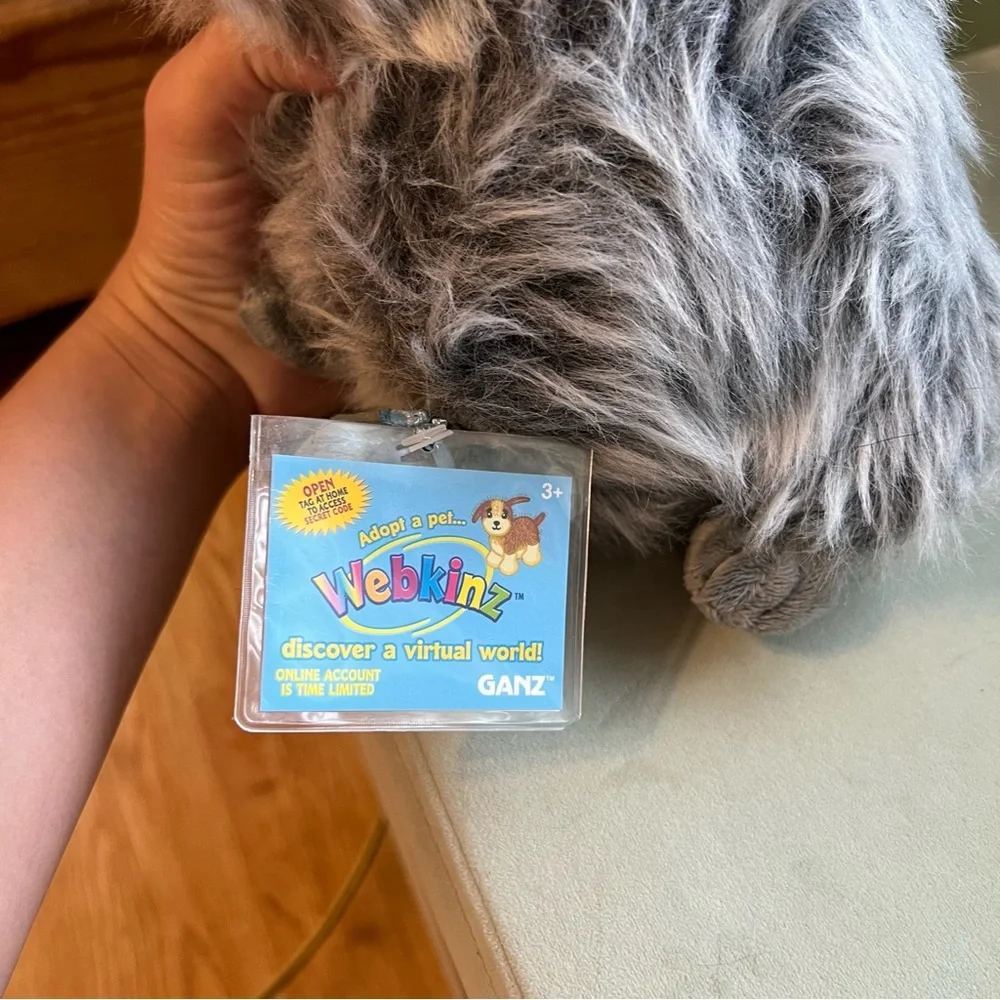 NEW Webkinz Angora Bunny Grey Stuffed Animal - Picture 2 of 6